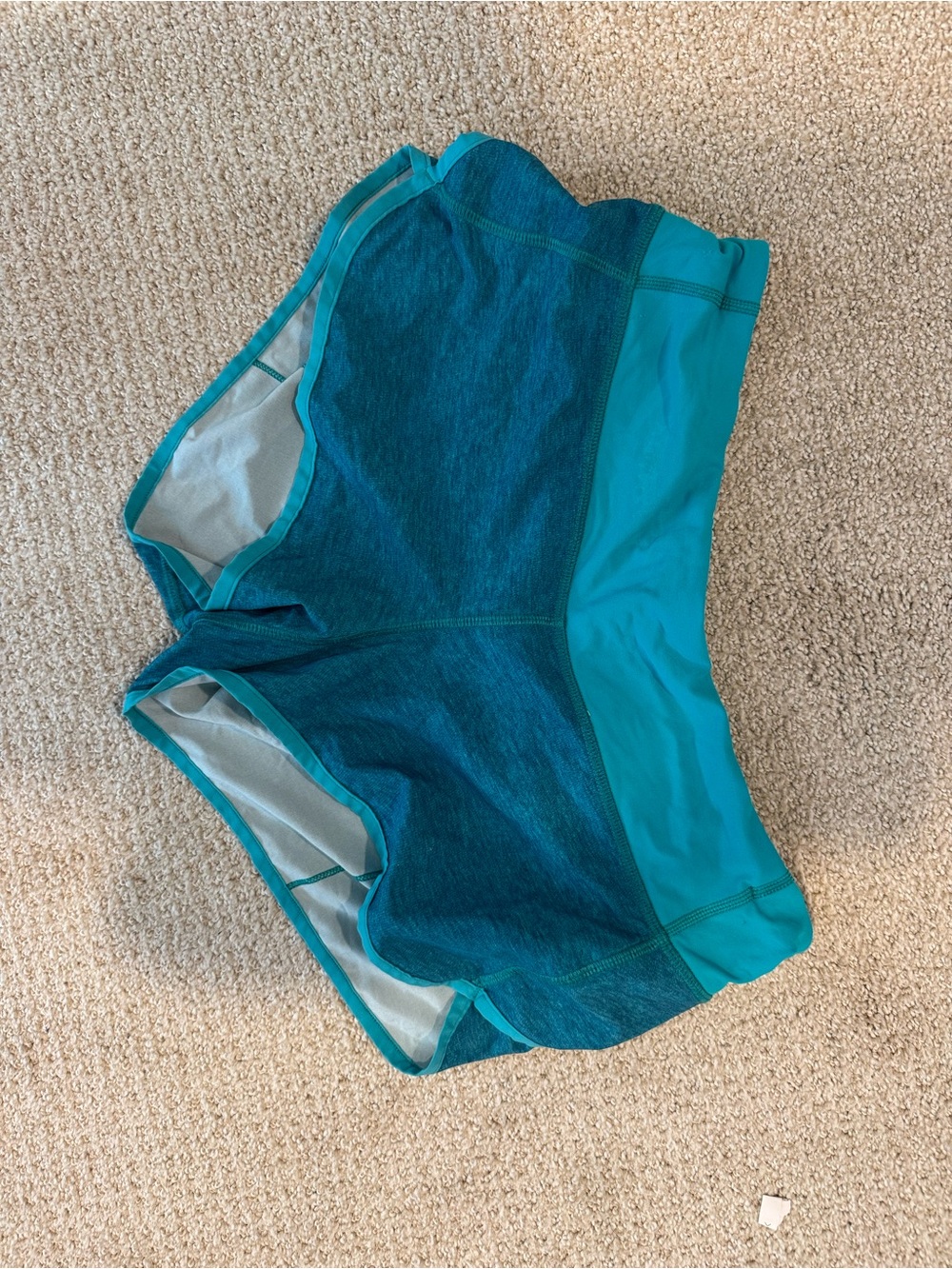 lululemon athletica Teal Blue Two-Tone Athletic Shorts